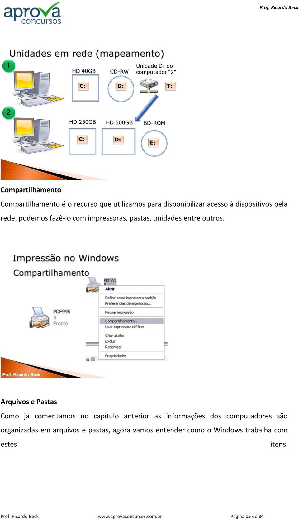 Arquivos e Pastas Como já comentamos no capítulo anterior as informações dos computadores são organizadas em