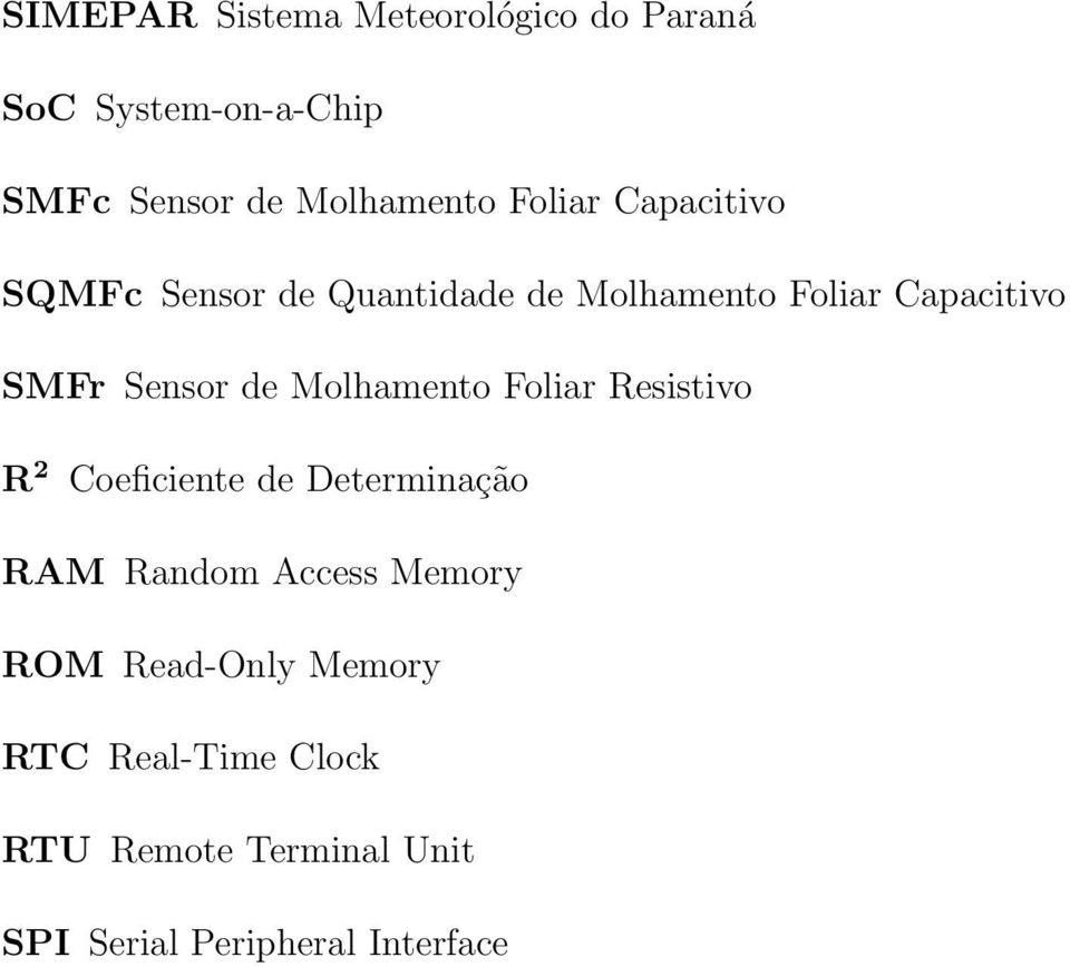 de Molhamento Foliar Resistivo R 2 Coeficiente de Determinação RAM Random Access Memory