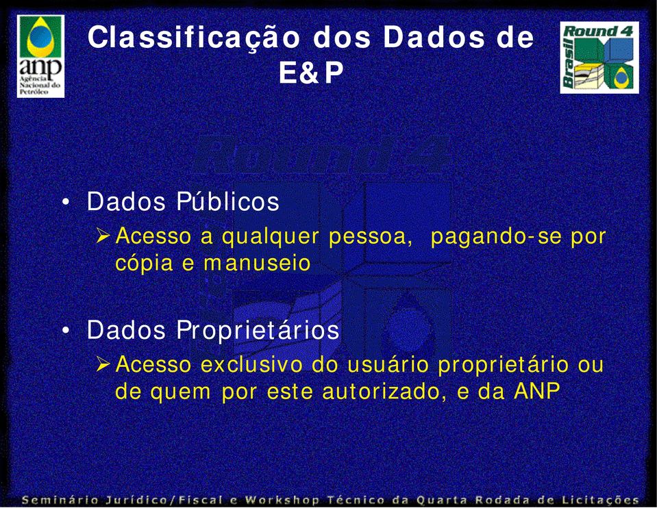 manuseio Dados Proprietários Acesso exclusivo do