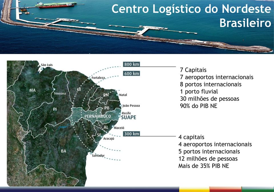 milhões de pessoas 90% do PIB NE 4 capitais 4 aeroportos