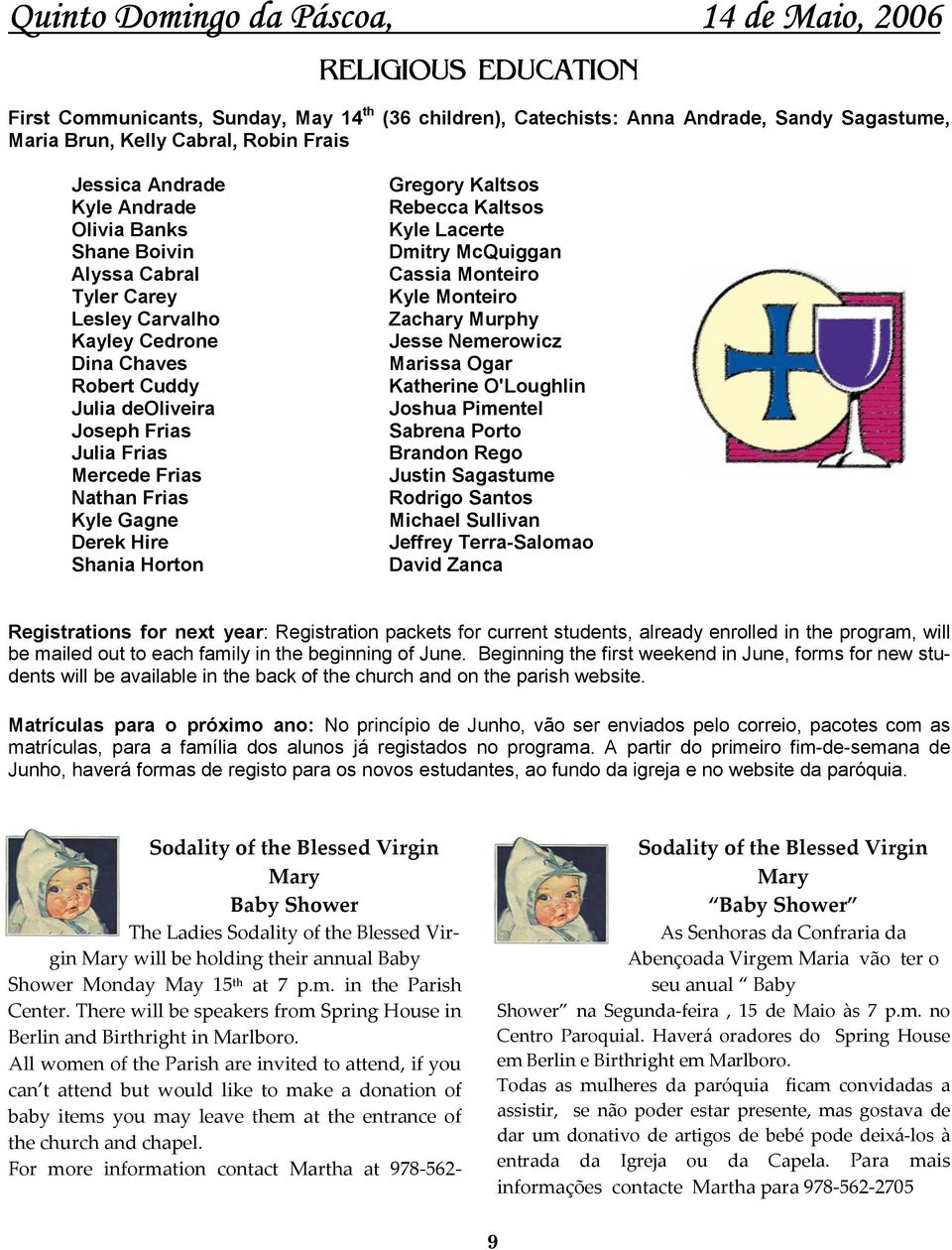 Frias Kyle Gagne Derek Hire Shania Horton Gregory Kaltsos Rebecca Kaltsos Kyle Lacerte Dmitry McQuiggan Cassia Monteiro Kyle Monteiro Zachary Murphy Jesse Nemerowicz Marissa Ogar Katherine O'Loughlin