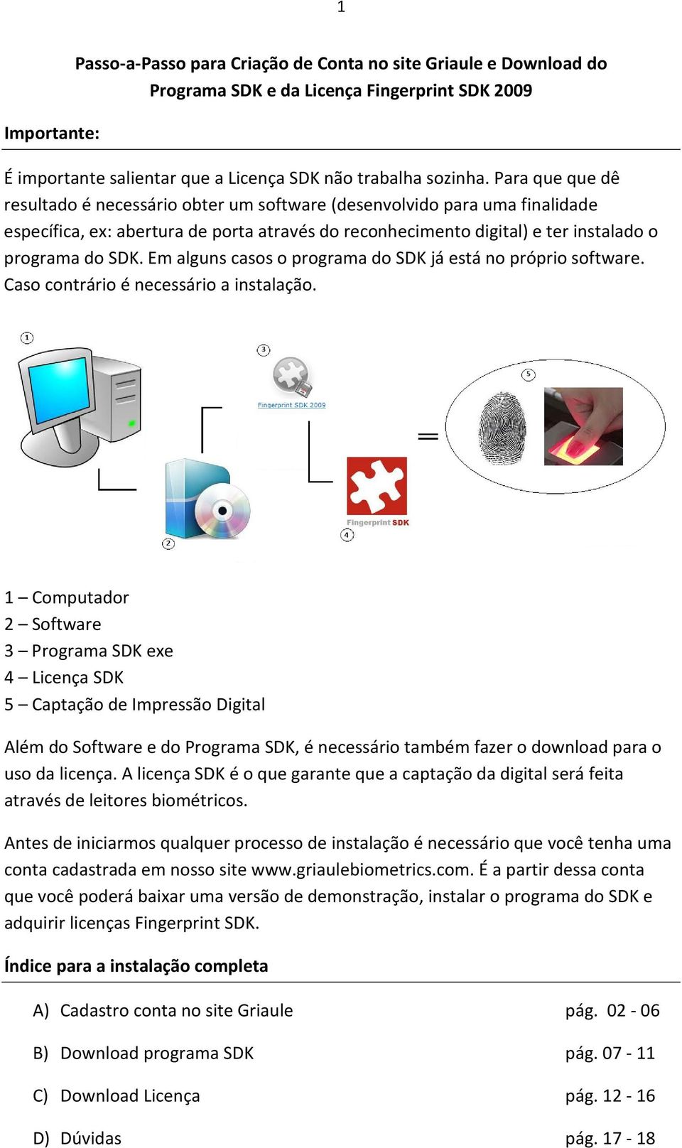 Em alguns casos o programa do SDK já está no próprio software. Caso contrário é necessário a instalação.