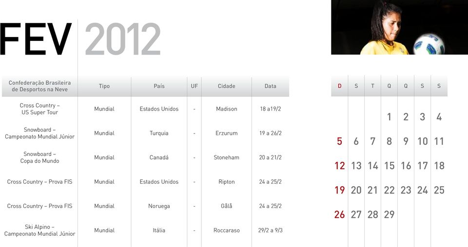 21/2 12 13 14 15 16 17 18 Cross Country Prova Fis Estados Unidos Ripton 24 a 25/2 Cross Country Prova Fis