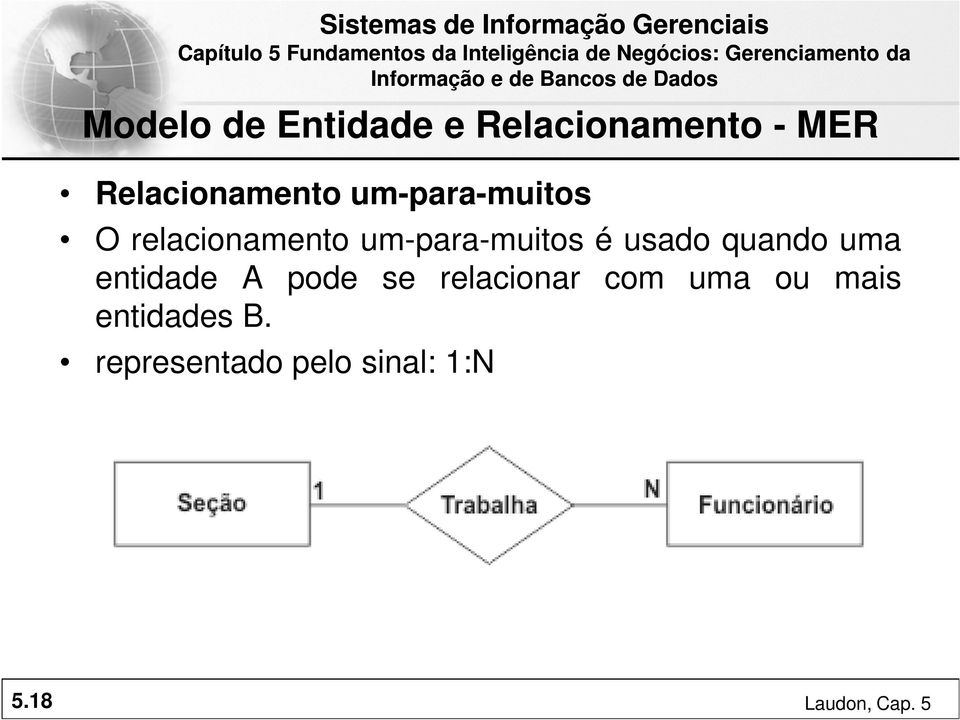 pode se relacionar com uma ou mais entidades B.