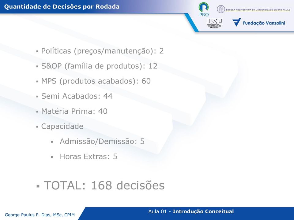 (produtos acabados): 60 Semi Acabados: 44 Matéria Prima: