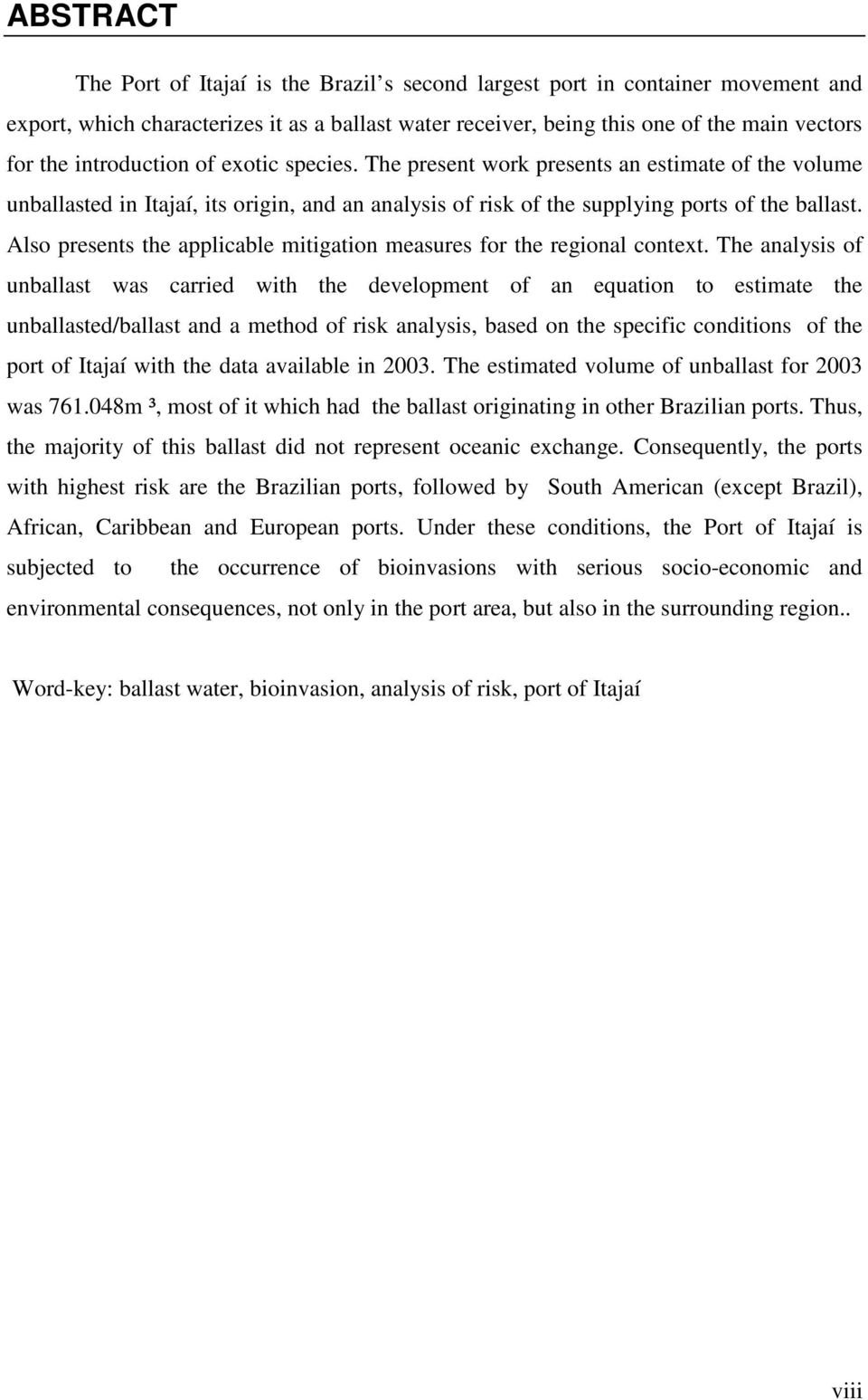 Also presents the applicable mitigation measures for the regional context.