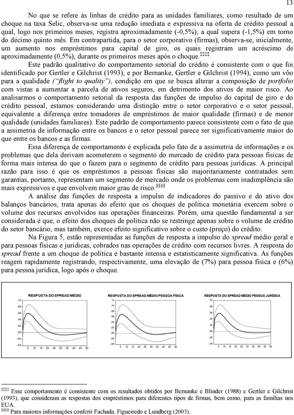 Em contrapartida, para o setor corporativo (firmas), observase, inicialmente, um aumento nos empréstimos para capital de giro, os quais registram um acréscimo de aproximadamente (0,%), durante os