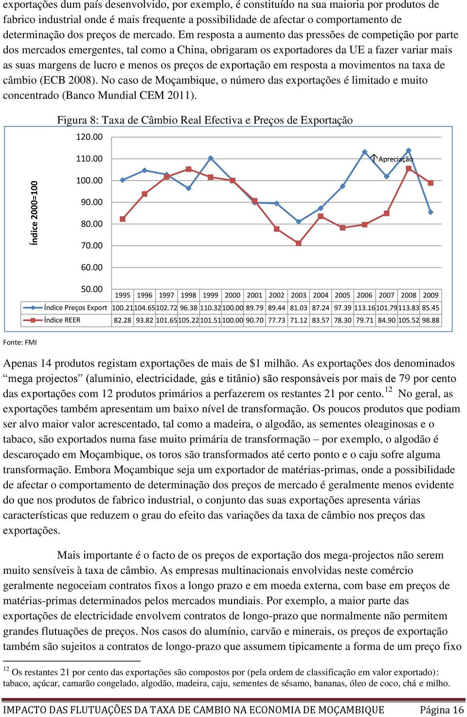 Em resposta a aumento das pressões de competição por parte dos mercados emergentes, tal como a China, obrigaram os exportadores da UE a fazer variar mais as suas margens de lucro e menos os preços de