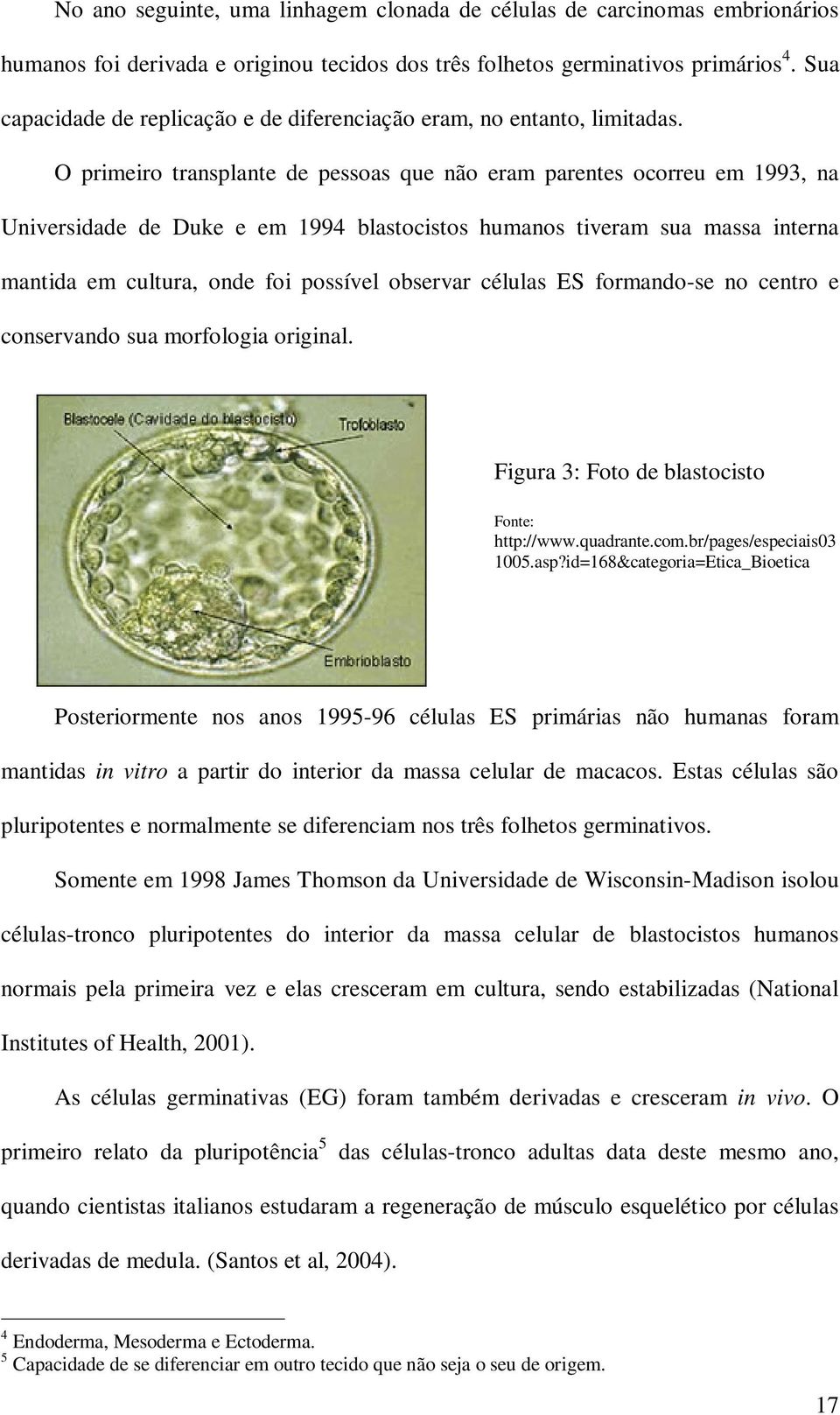 O primeiro transplante de pessoas que não eram parentes ocorreu em 1993, na Universidade de Duke e em 1994 blastocistos humanos tiveram sua massa interna mantida em cultura, onde foi possível