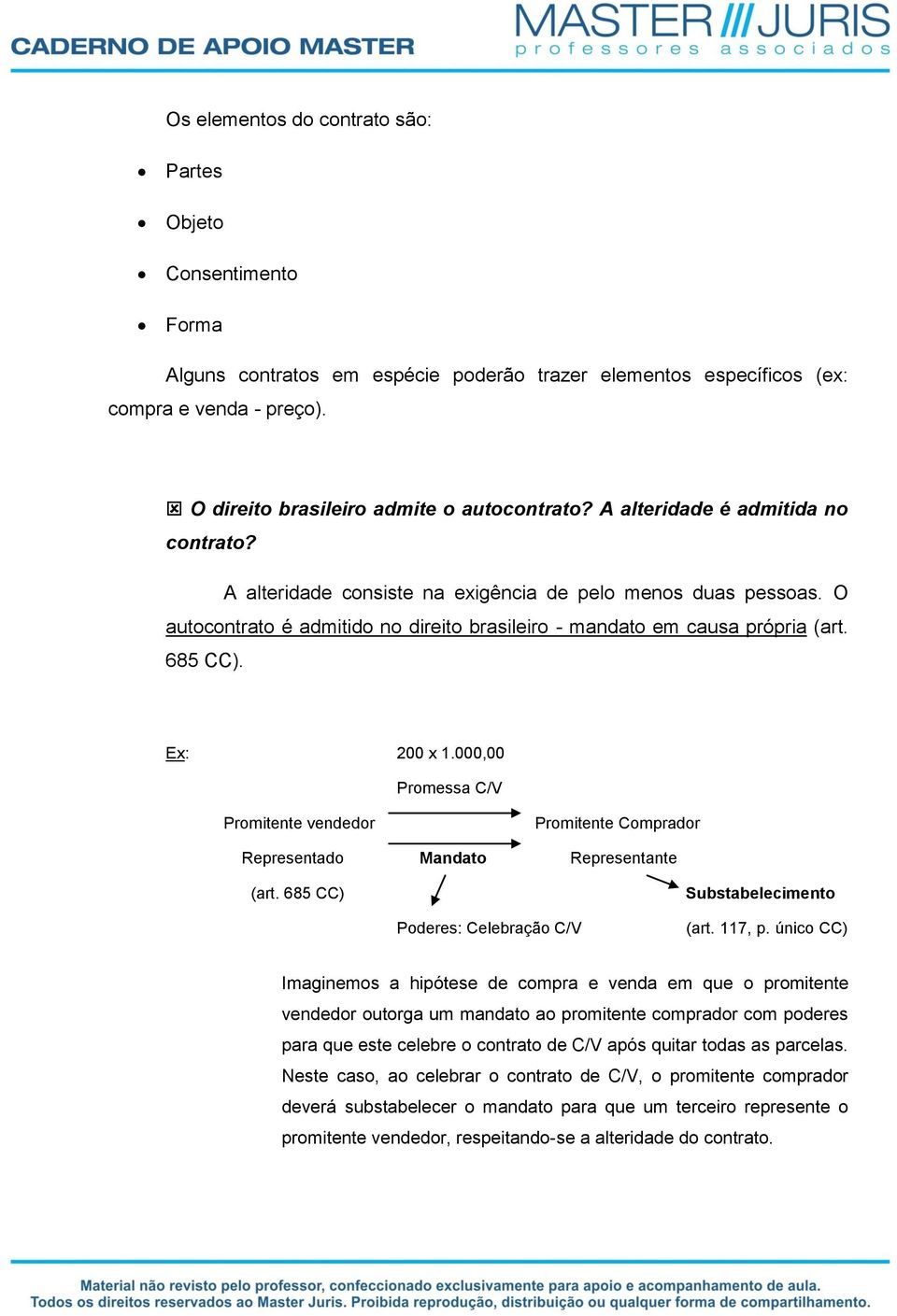 O autocontrato é admitido no direito brasileiro - mandato em causa própria (art. 685 CC). Ex: 200 x 1.