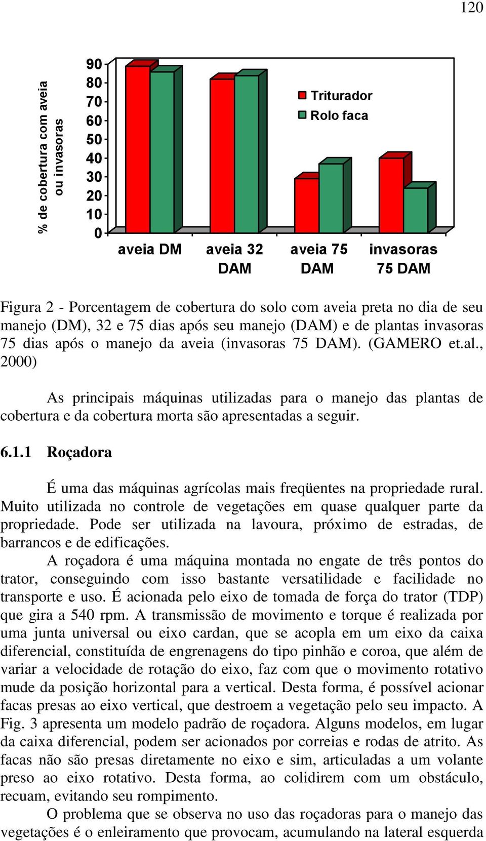 , 2000) As principais máquinas utilizadas para o manejo das plantas de cobertura e da cobertura morta são apresentadas a seguir. 6.1.