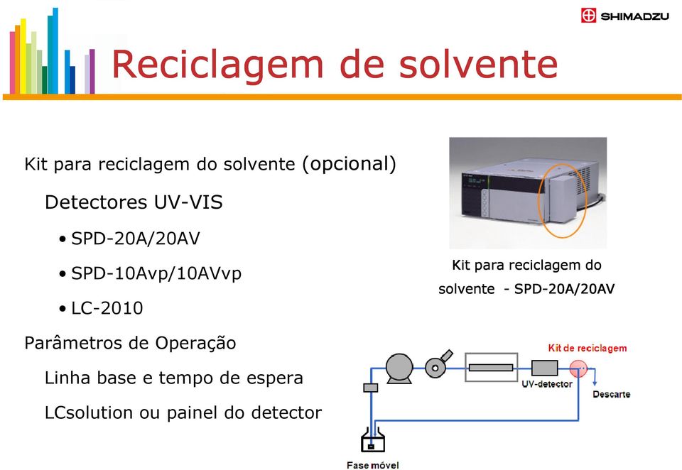 LC-2010 Kit para reciclagem do solvente - SPD-20A/20AV