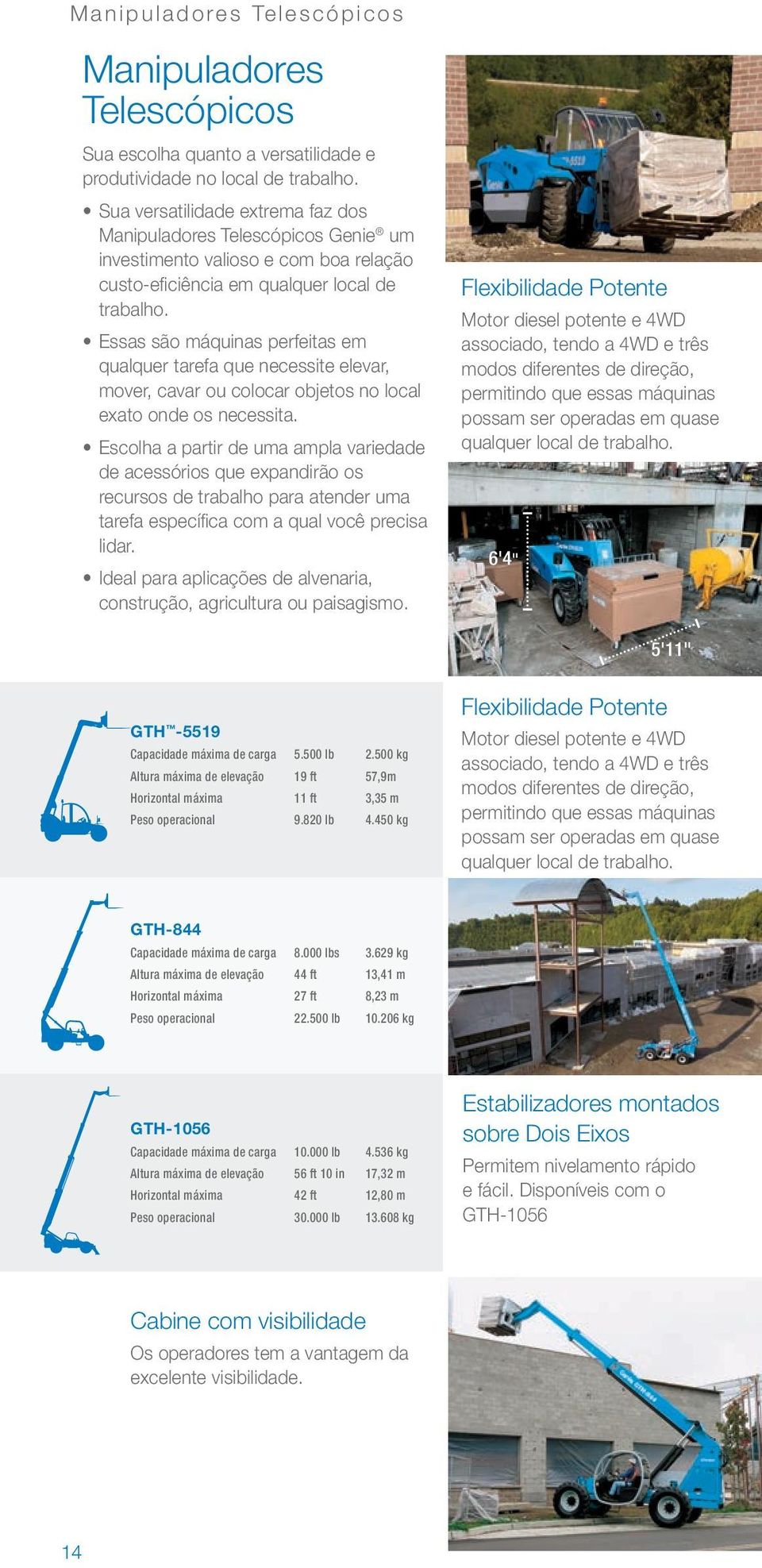 Essas são máquinas perfeitas em qualquer tarefa que necessite elevar, mover, cavar ou colocar objetos no local exato onde os necessita.