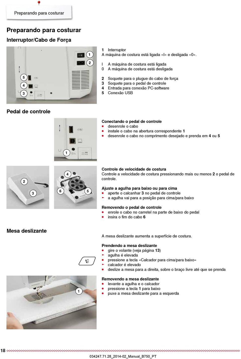 USB Pedal de controle Conectando o pedal de controle desenrole o cabo instale o cabo na abertura correspondente 1 desenrole o cabo no comprimento desejado e prenda em 4 ou 5 1 2 3 4 6 5 Controle de