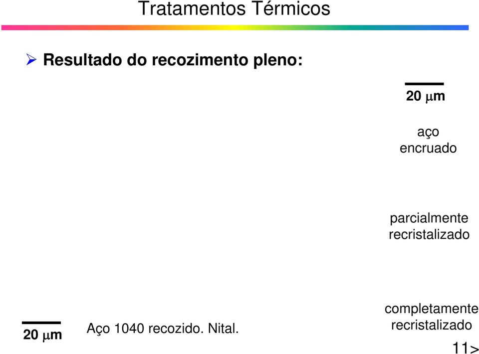 recristalizado 20 μm Aço 1040