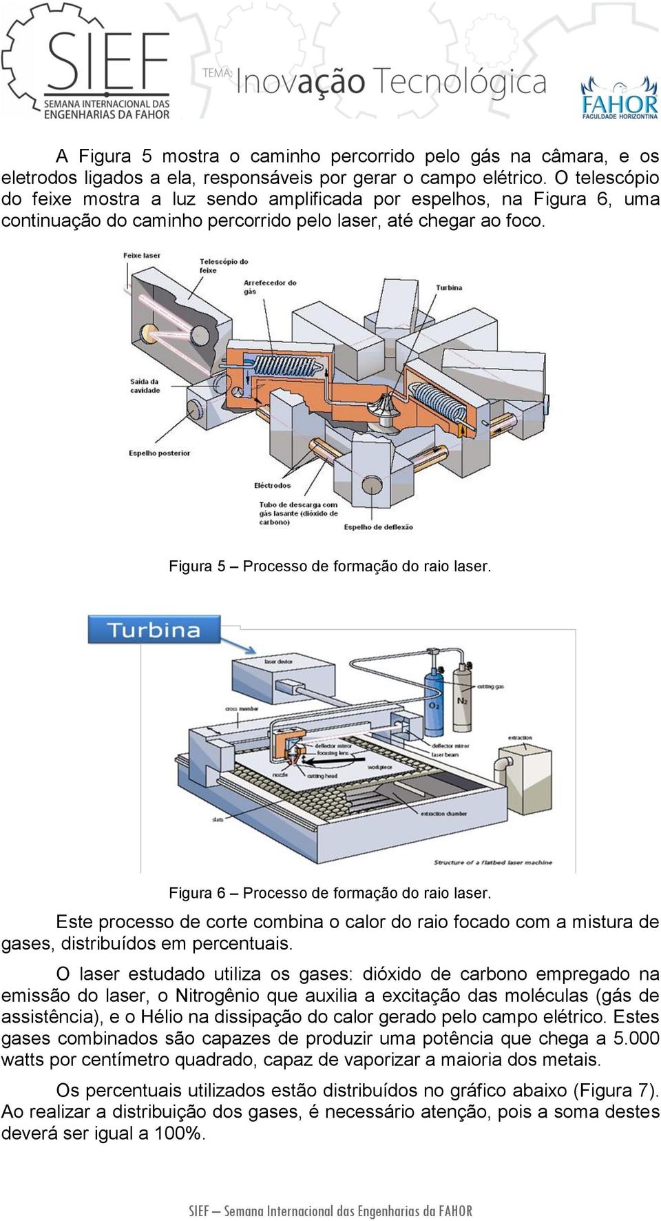 Figura 6 Processo de formação do raio laser. Este processo de corte combina o calor do raio focado com a mistura de gases, distribuídos em percentuais.