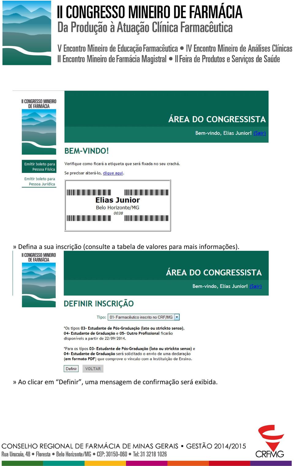 informações).