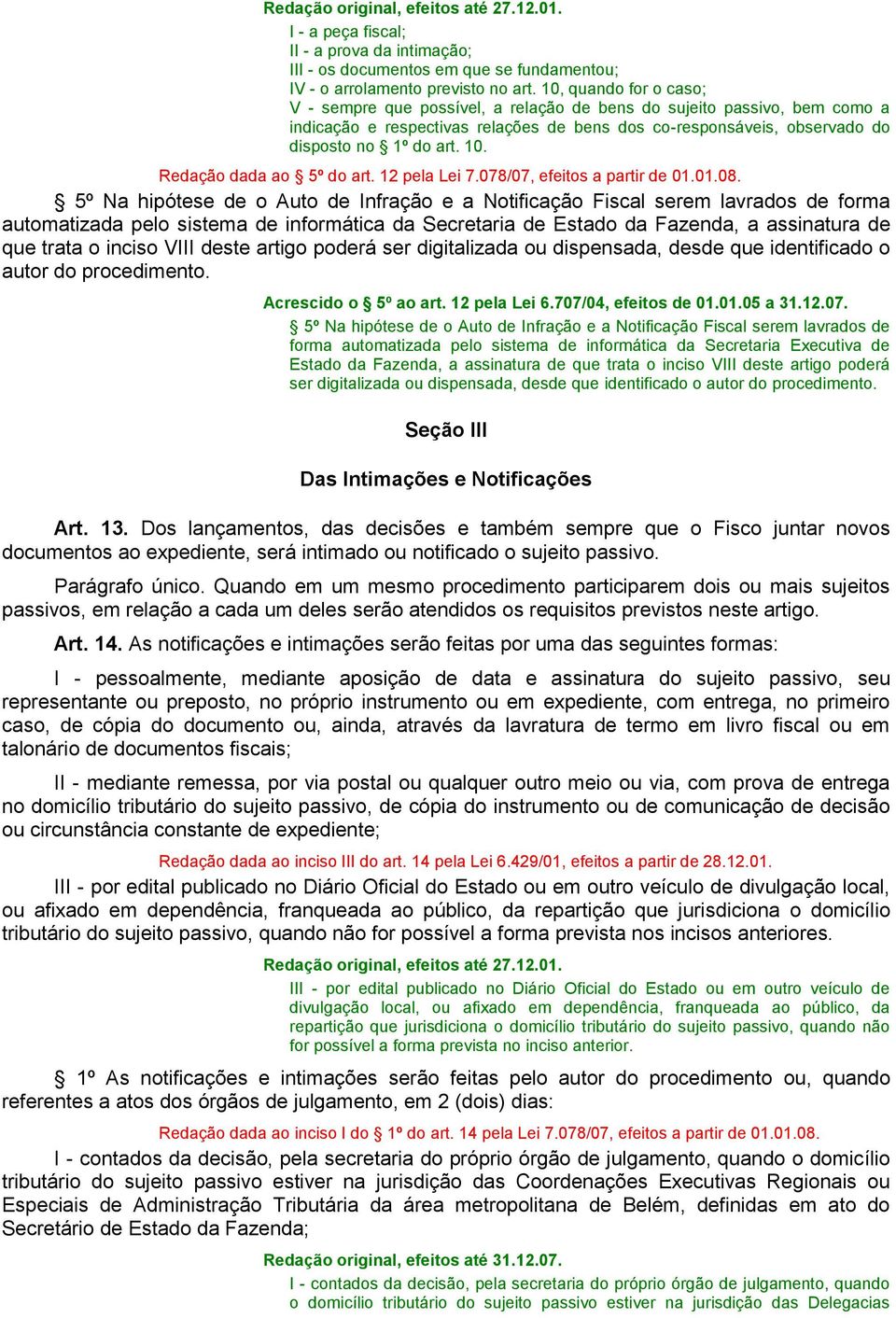 Redação dada ao 5º do art. 12 pela Lei 7.078/07, efeitos a partir de 01.01.08.