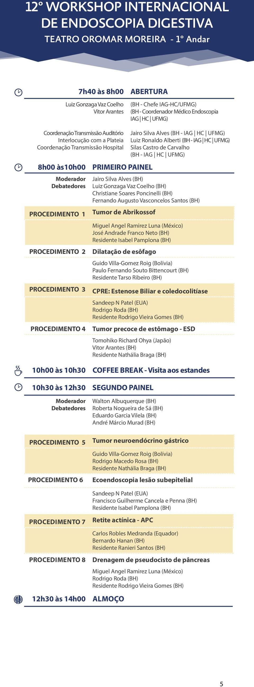 Christiane Soares Poncinelli (BH) Fernando Augusto Vasconcelos Santos (BH) PROCEDIMENTO 1 Tumor de Abrikossof Jairo Silva Alves (BH - IAG HC UFMG) Luiz Ronaldo Alberti (BH - IAG HC UFMG) Silas Castro