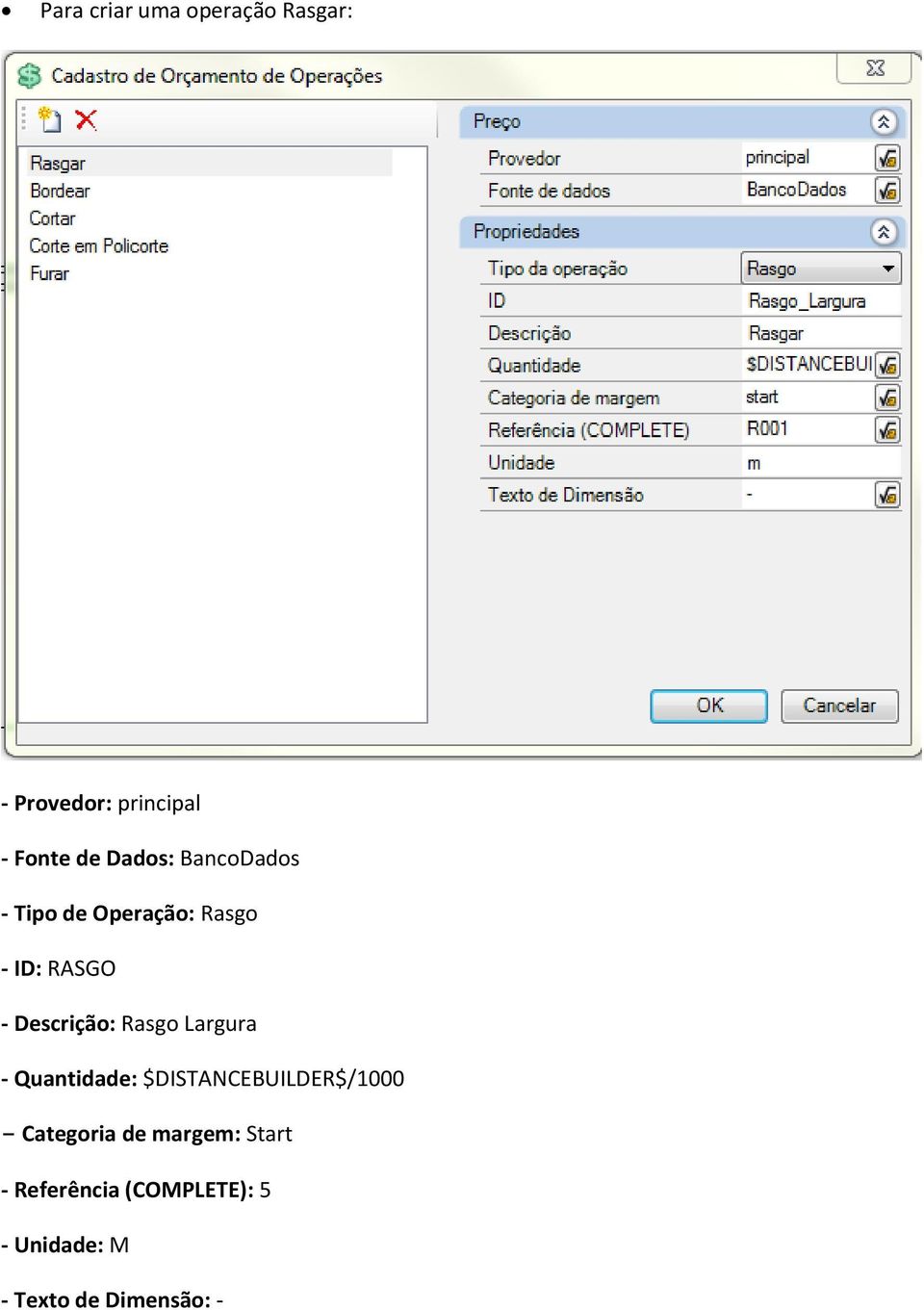 Rasgo Largura - Quantidade: $DISTANCEBUILDER$/1000 - Categoria de