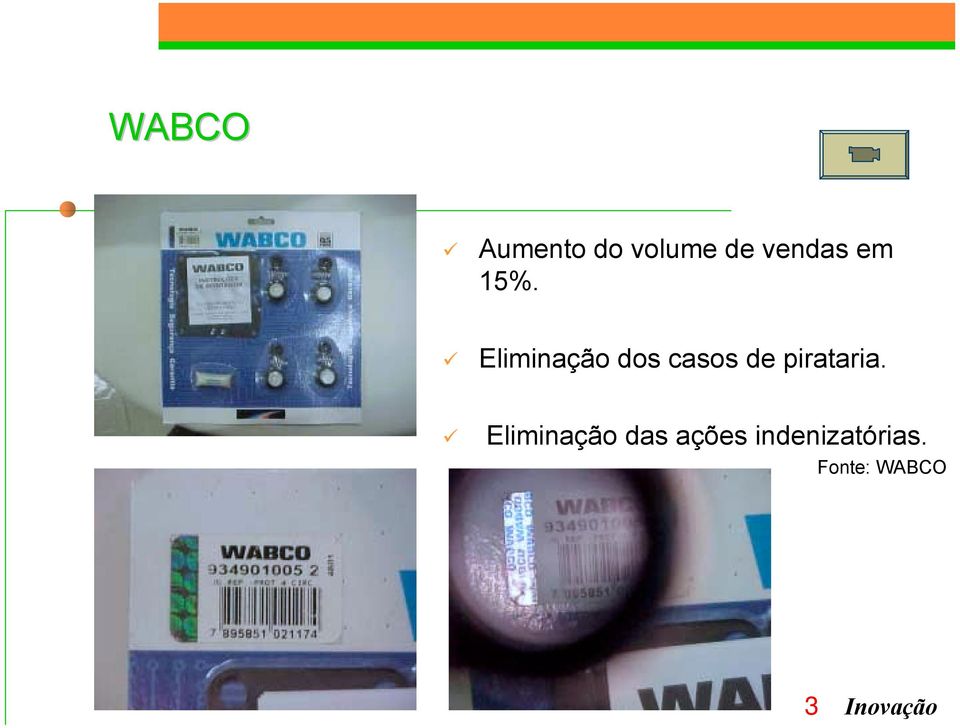 15%.! Eliminação dos casos de