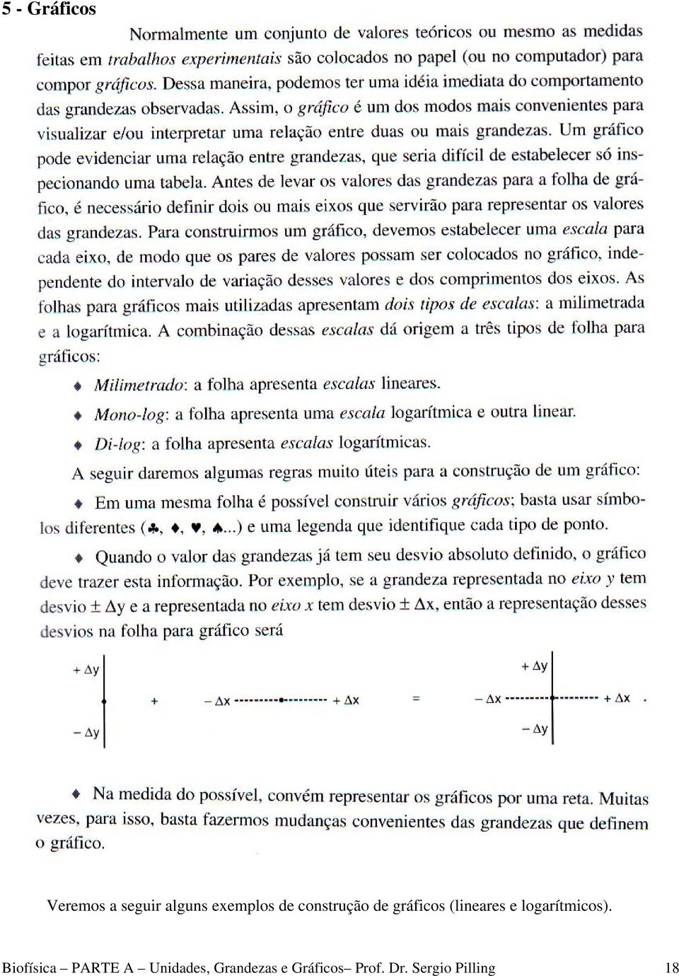 (lineares e logarítmicos).