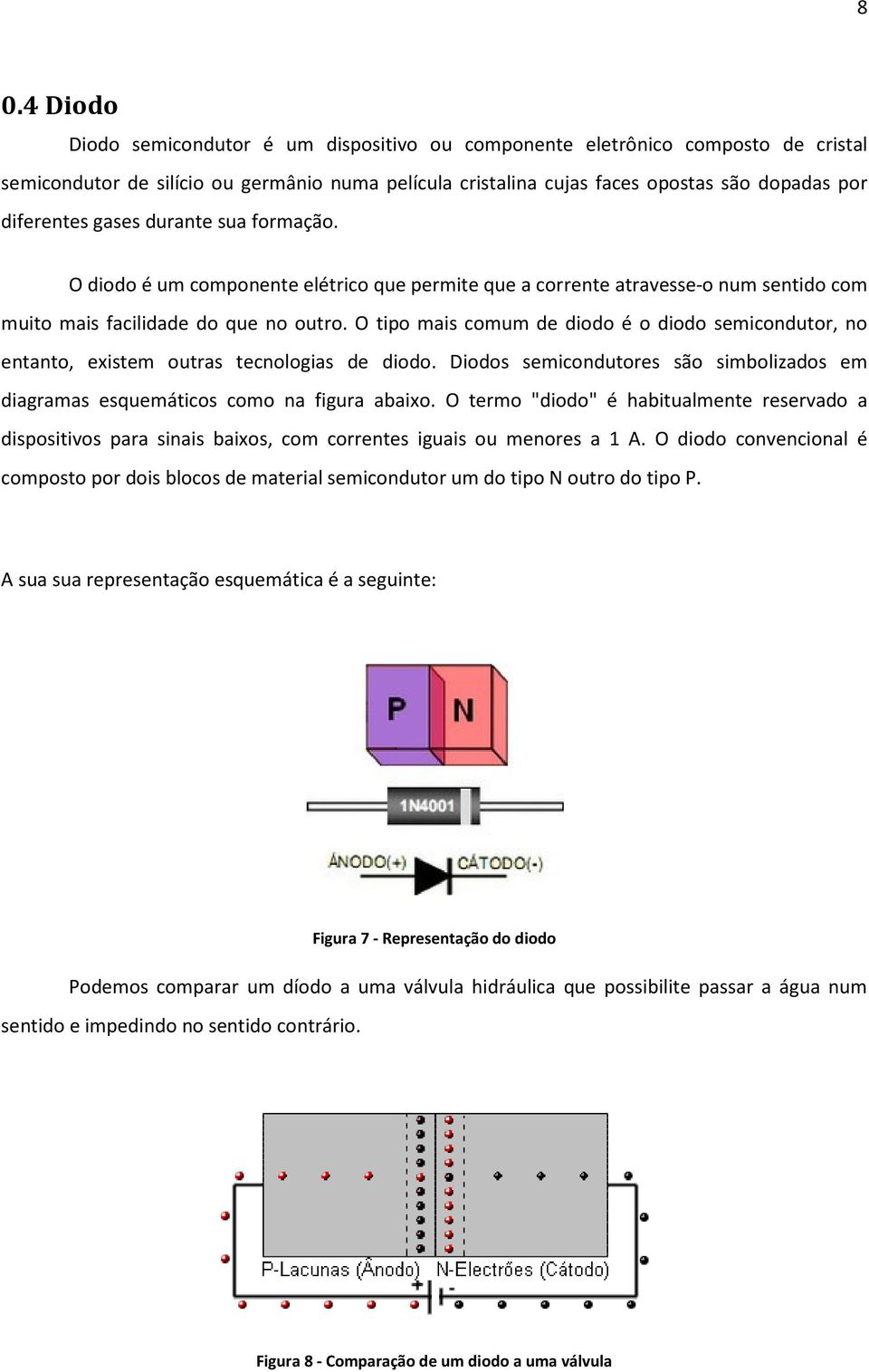 O tipo mais comum de diodo é o diodo semicondutor, no entanto, existem outras tecnologias de diodo. Diodos semicondutores são simbolizados em diagramas esquemáticos como na figura abaixo.