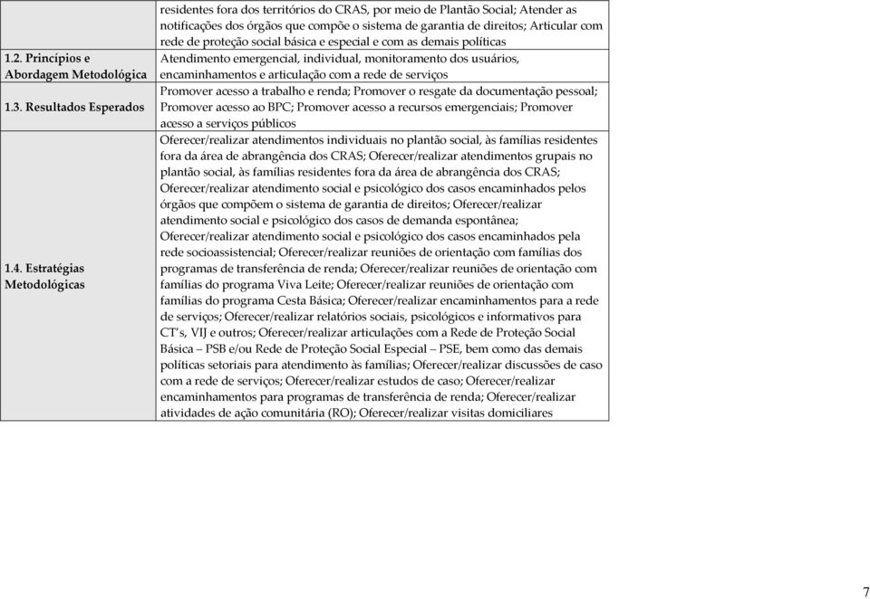 proteção social básica e especial e com as demais políticas Atendimento emergencial, individual, monitoramento dos usuários, encaminhamentos e articulação com a rede de serviços Promover acesso a