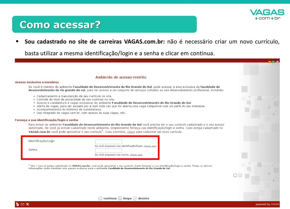 com.br: não é necessário criar um novo