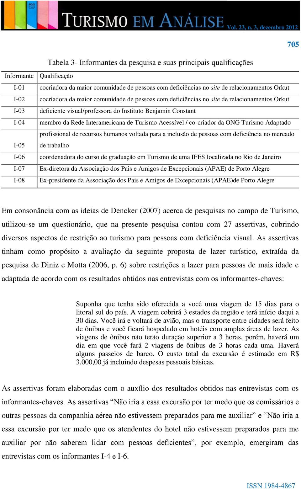 Turismo Acessível / co-criador da ONG Turismo Adaptado profissional de recursos humanos voltada para a inclusão de pessoas com deficiência no mercado I-05 de trabalho I-06 coordenadora do curso de