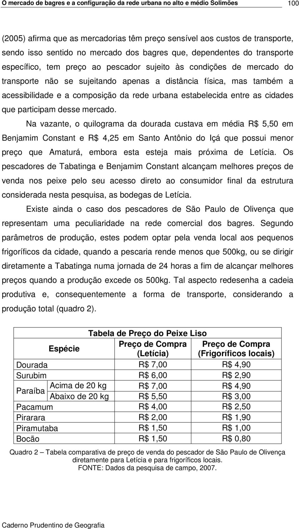 da rede urbana estabelecida entre as cidades que participam desse mercado.