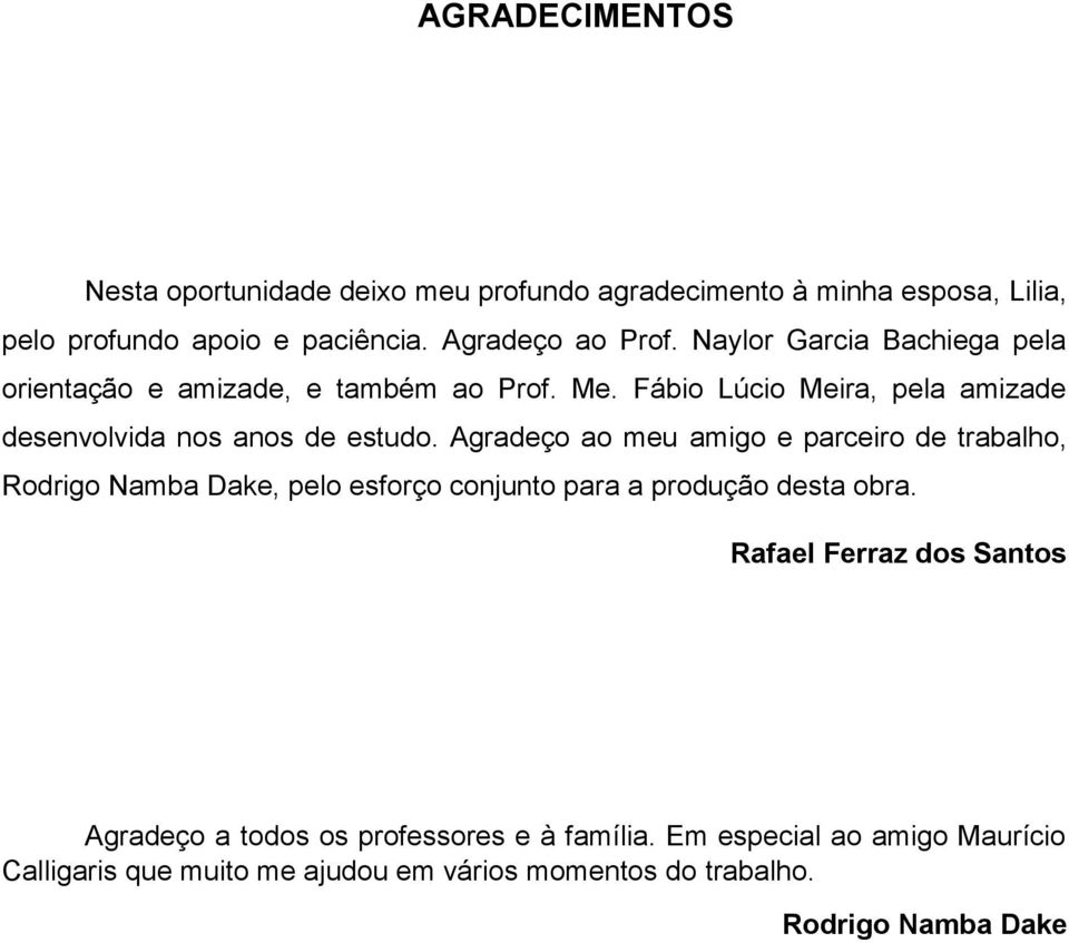 Agradeço ao meu amigo e parceiro de trabalho, Rodrigo Namba Dake, pelo esforço conjunto para a produção desta obra.