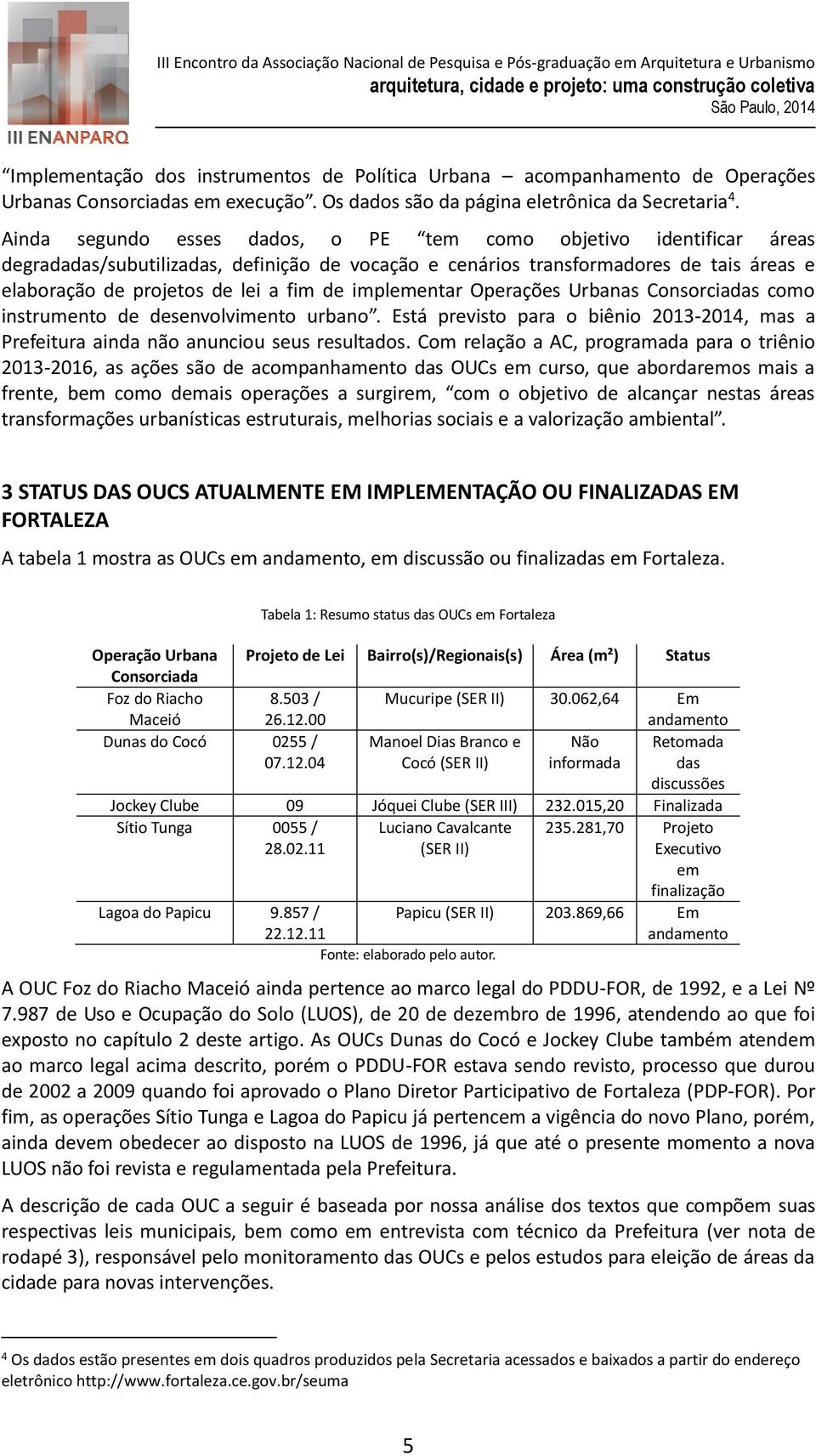 implementar Operações Urbanas Consorciadas como instrumento de desenvolvimento urbano. Está previsto para o biênio 2013-2014, mas a Prefeitura ainda não anunciou seus resultados.