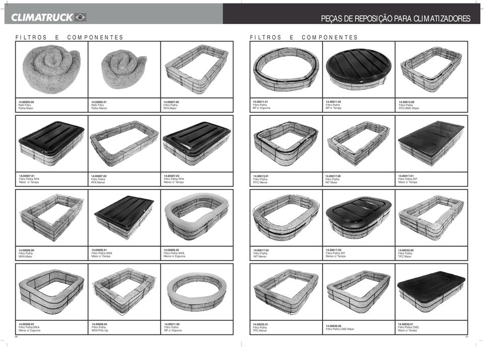 00 INT Maior 14.00017.01 INT Maior c/ Tampa 14.00008.00 MXA Maior 14.00008.01 MXA Maior c/ Tampa 14.00008.02 MXA Menor c/ Espuma 14.00017.02 INT Menor 14.00017.03 INT Menor c/ Tampa 14.