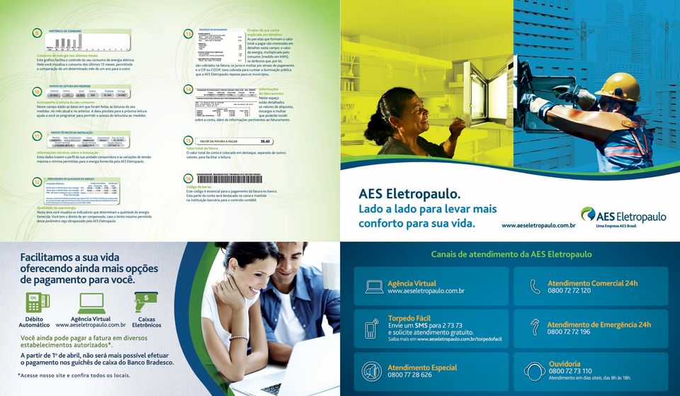 13 O valor da sua conta explicado em detalhes As parcelas que formam o valor total a pagar são mostradas em detalhes neste campo: o valor da energia, multiplicado pelo consumo (medido em kwh); os