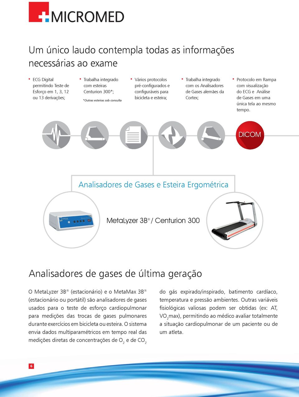 visualização do ECG e Análise de Gases em uma única tela ao mesmo tempo.