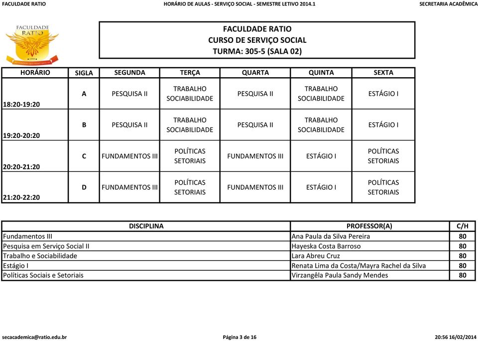 ESTÁGIO I POLÍTICAS SETORIAIS Fundamentos III Pesquisa em Serviço Social II Trabalho e Sociabilidade Estágio I Políticas Sociais e Setoriais Ana Paula da Silva