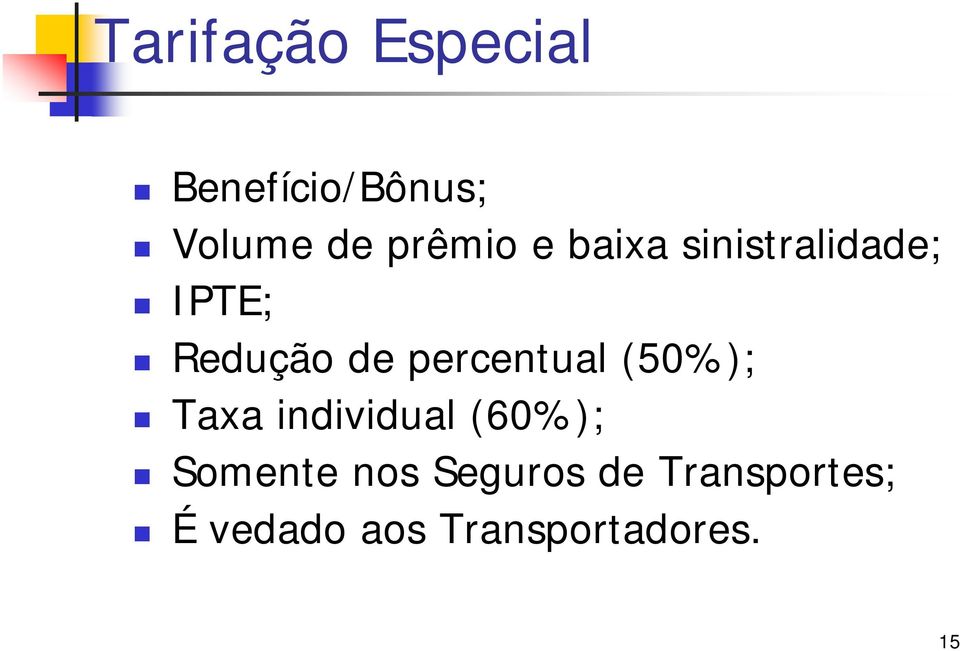 percentual (50%); Taxa individual (60%); Somente
