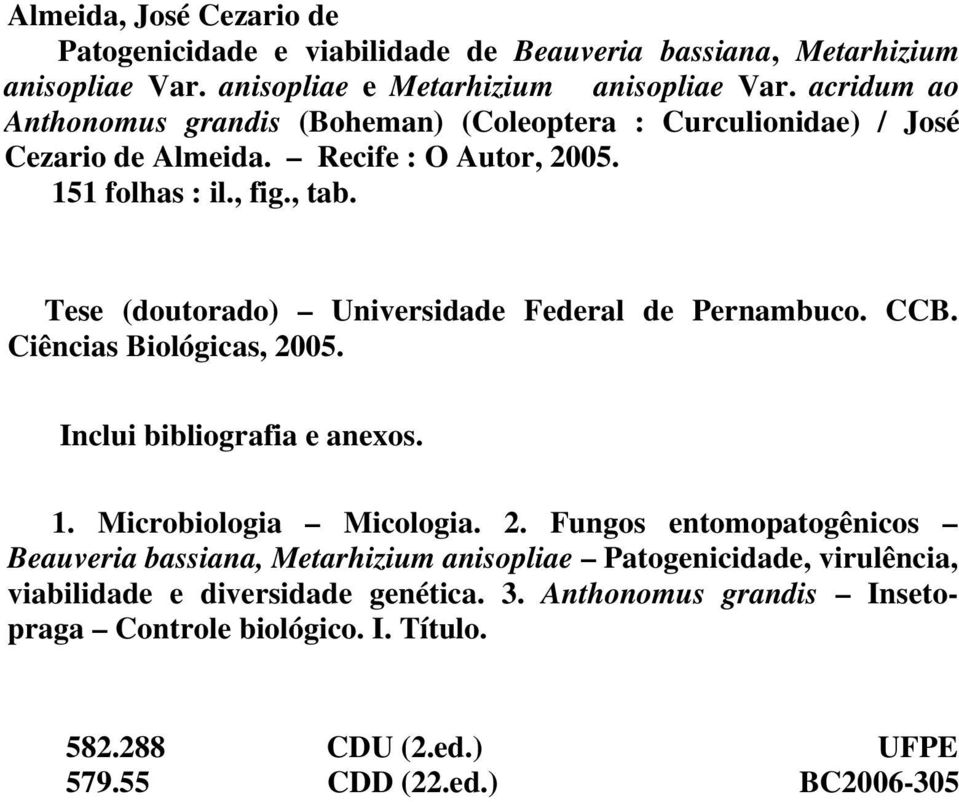 Tese (doutorado) Universidade Federal de Pernambuco. CCB. Ciências Biológicas, 20