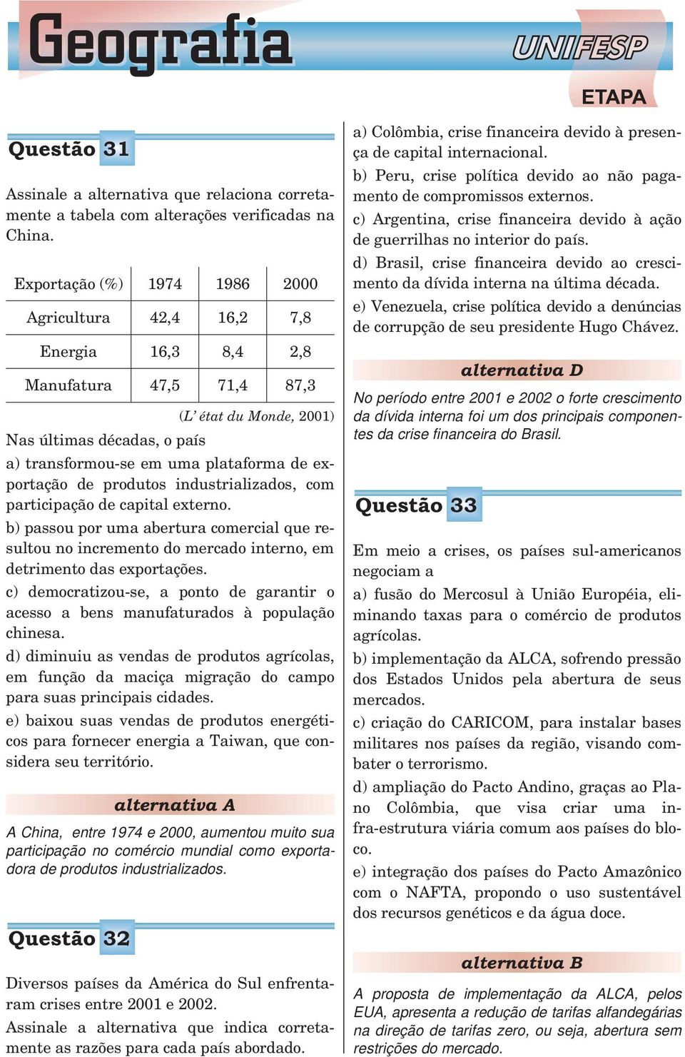 exportação de produtos industrializados, com participação de capital externo. b) passou por uma abertura comercial que resultou no incremento do mercado interno, em detrimento das exportações.