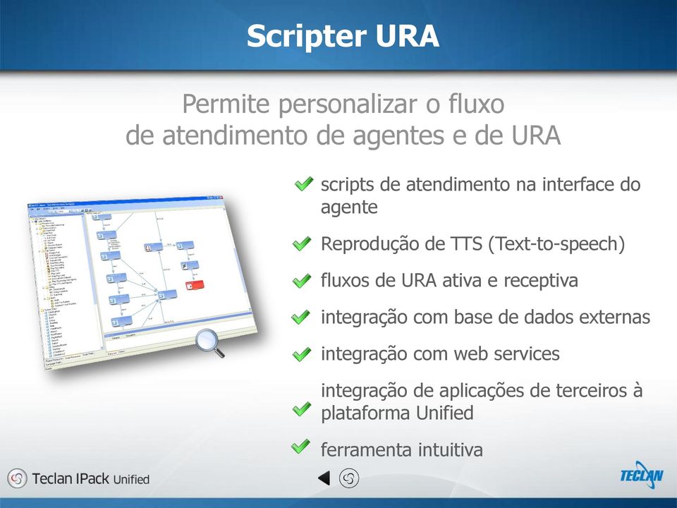 fluxos de URA ativa e receptiva integração com base de dados externas integração