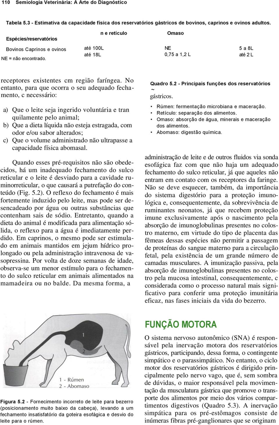 No entanto, para que ocorra o seu adequado fechamento, c necessário: a) Que o leite seja ingerido voluntária e tran quilamente pelo animal; b) Que a dieta líquida não esteja estragada, com odor e/ou