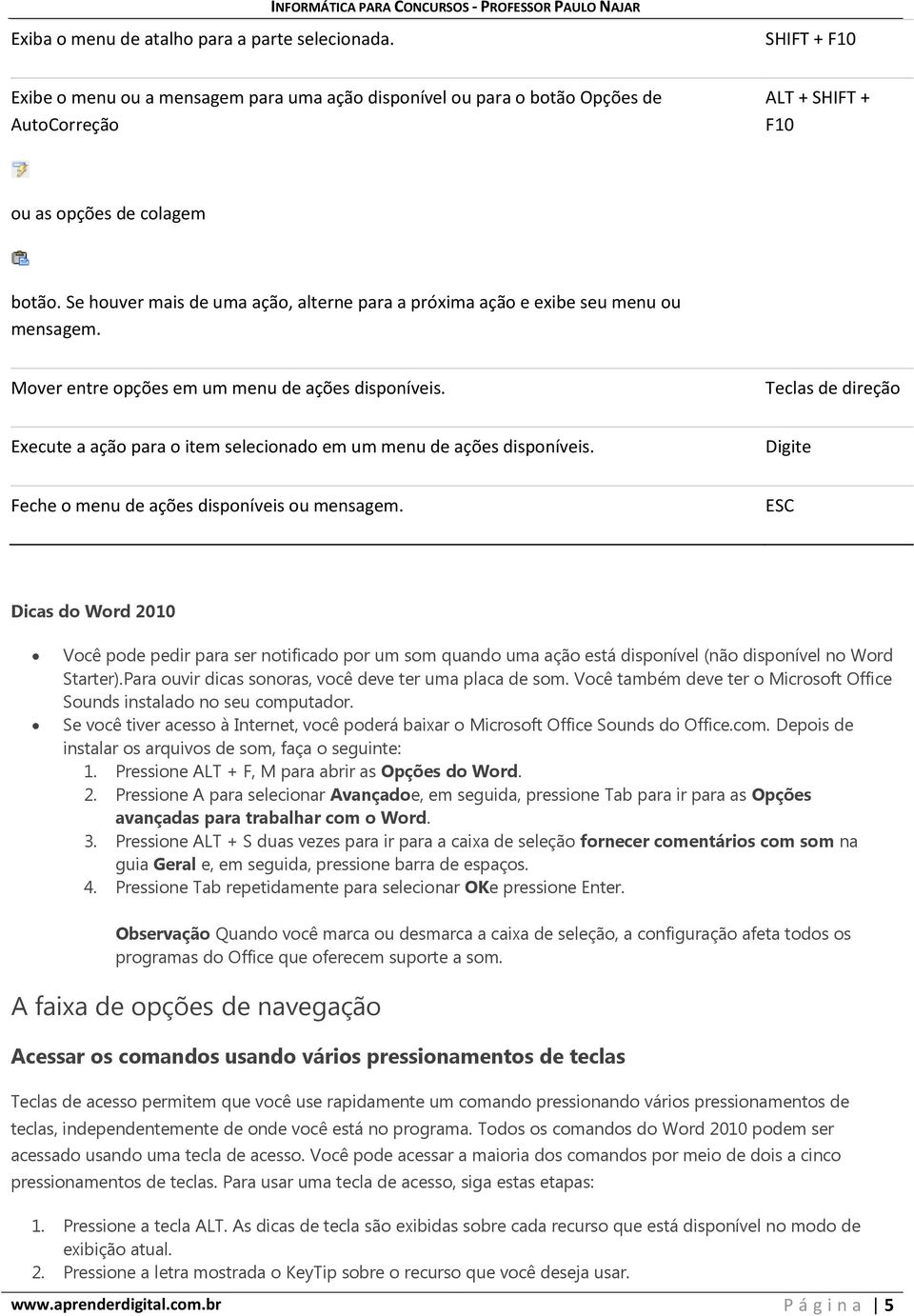 Teclas de direção Execute a ação para o item selecionado em um menu de ações disponíveis. Digite Feche o menu de ações disponíveis ou mensagem.