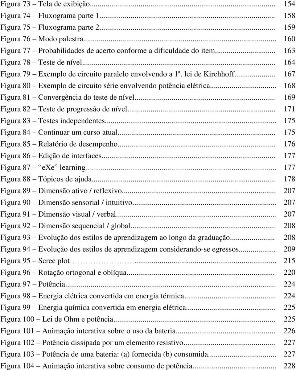 .. 167 Figura 80 Exemplo de circuito série envolvendo potência elétrica... 168 Figura 81 Convergência do teste de nível... 169 Figura 82 Teste de progressão de nível.