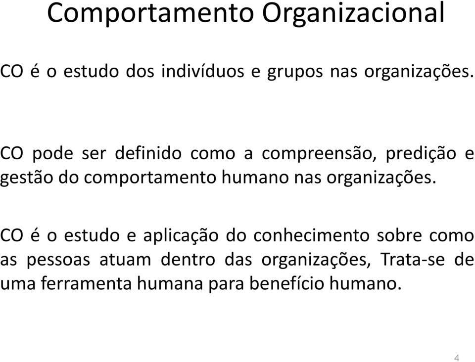 nas organizações.