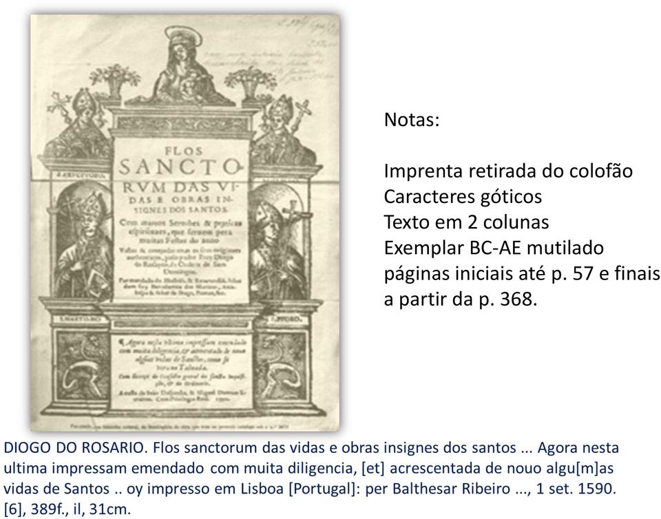 Exemplar BC-AE mutilado páginas