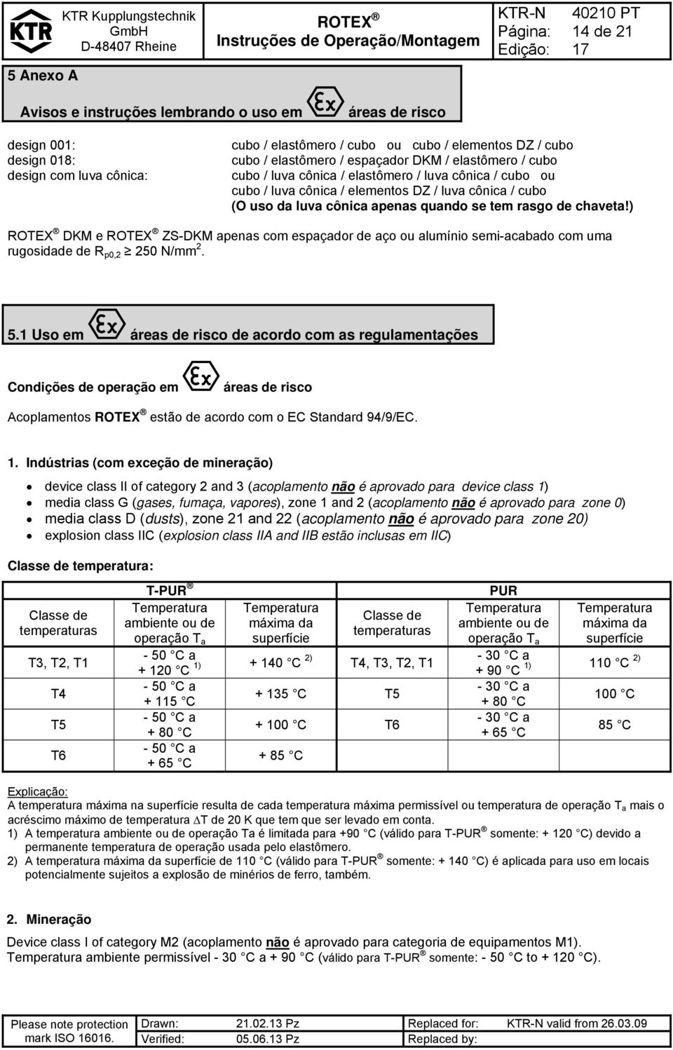 chaveta!) DKM e ZS-DKM apenas com espaçador de aço ou alumínio semi-acabado com uma rugosidade de R p0,2 250 N/mm 2. 5.