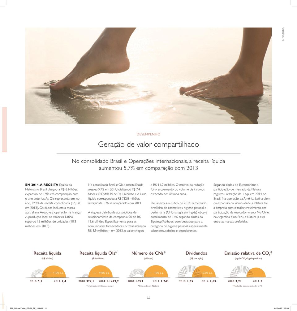 os dados incluem a marca australiana Aesop e a operação na frança. A produção local na América Latina superou 16 milhões de unidades (10,3 milhões em 2013).