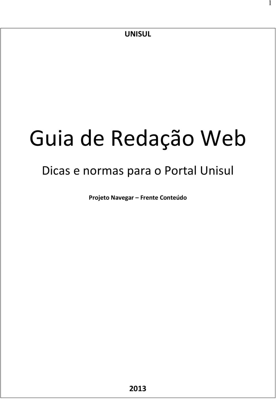 Portal Unisul Projeto