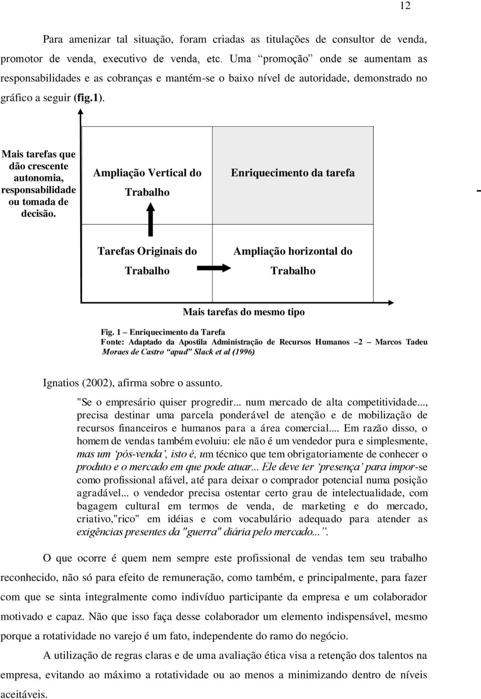 Mais tarefas que dão crescente autonomia, responsabilidade ou tomada de decisão.